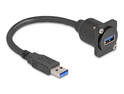 USB cable, Type A male/female, for D-socket 20cm