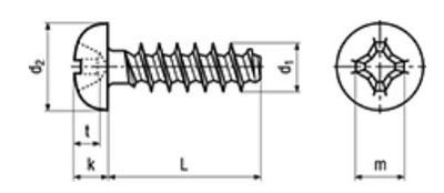 Steel Screw Cheesehead 1,8x8mm