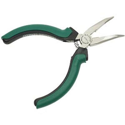 BENT NOSE PLIERS WITH SERRATED JAWS