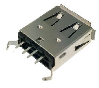 USB-A vertical black pcb flash Au